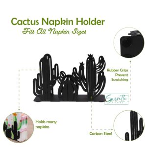 Napkin Holders for Tables Black Metal Cactus Design