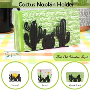 Napkin Holders for Tables Black Metal Cactus Design
