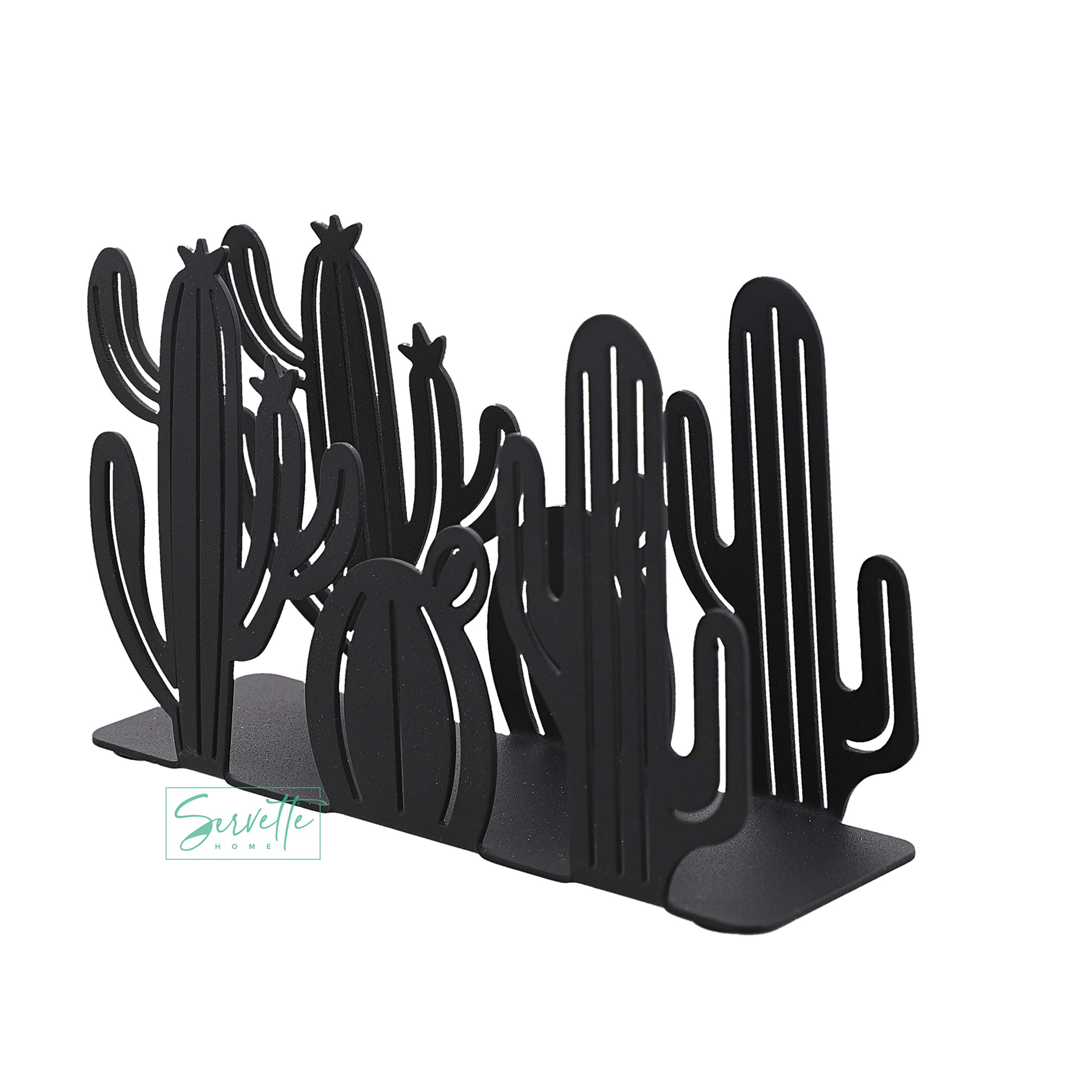 Napkin Holders for Tables Black Metal Cactus Design