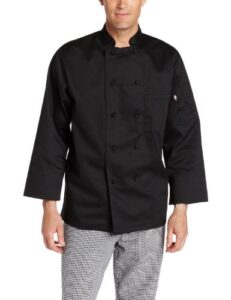 dickies men's francesco classic chef coat, black, large