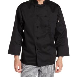 Dickies Men's Francesco Classic Chef Coat, Black, Large