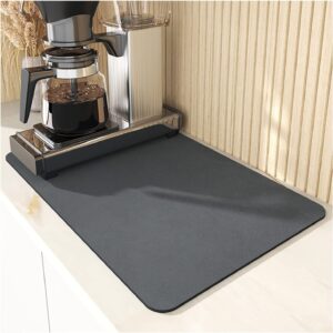 2023 new kitchen super absorbent draining mat, no rinse coffee maker mat for countertops, no water marks coffe mat drying mat, anti-slip tableware mat for kitchen counter sink (d-15.7inx19.6in gray)