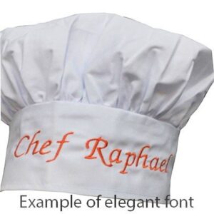 chefskin Personalized Children Chef Hat Adjustable, Custom Name and Color White