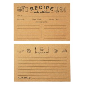 rxbc2011 recipe cards kraft blank double-sided family recipes for wedding bridal shower 4 x 6 inches (pack of 50)