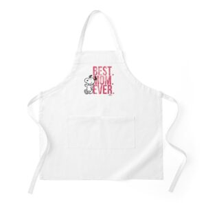 CafePress Snoopy Best Mom Ever Apron (Dark) Kitchen Apron with Pockets, Grilling Apron, Baking Apron