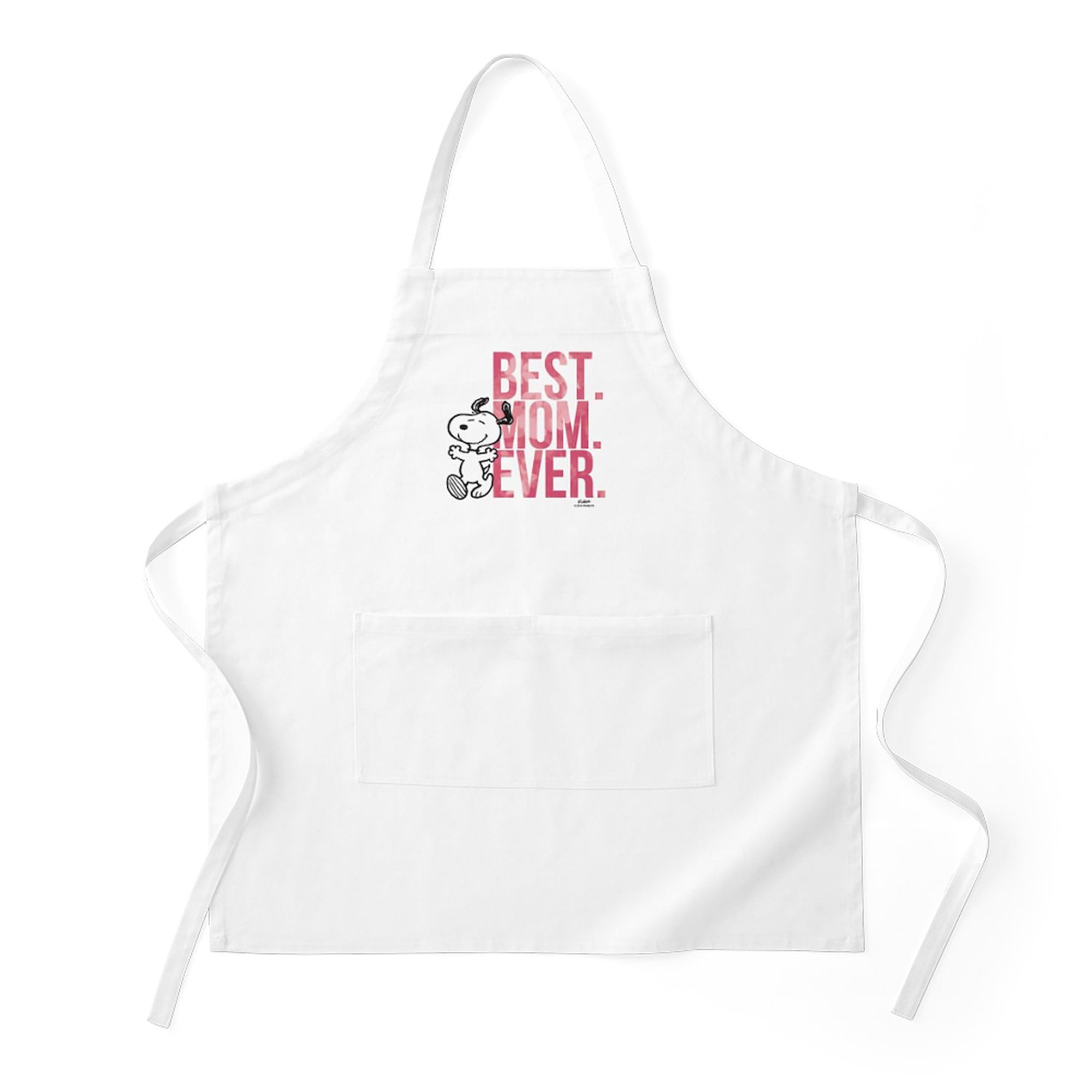 CafePress Snoopy Best Mom Ever Apron (Dark) Kitchen Apron with Pockets, Grilling Apron, Baking Apron