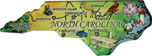 north carolina - acrylic state map refrigerator magnet