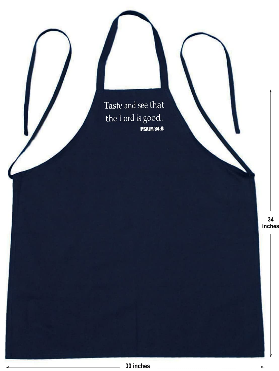 Christian Kitchen Aprons The Lord Is Good, Black, One Size Fits Most