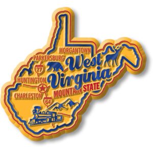 west virginia premium state magnet by classic magnets, 2.9" x 2.7", collectible souvenirs made in the usa