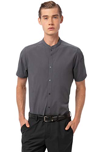 Chef Works Men's Seersucker Shirt, Charcoal, Large