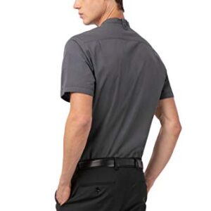 Chef Works Men's Seersucker Shirt, Charcoal, Large