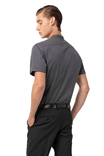 Chef Works Men's Seersucker Shirt, Charcoal, Large