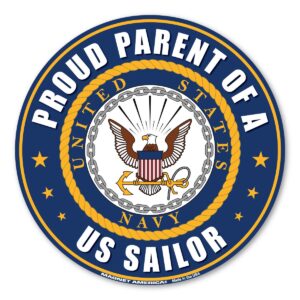 proud parent of a us sailor circle magnet by magnet america is 5" x 5" made for vehicles and refrigerators