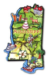 mississippi artwood state magnet collectible souvenir by classic magnets