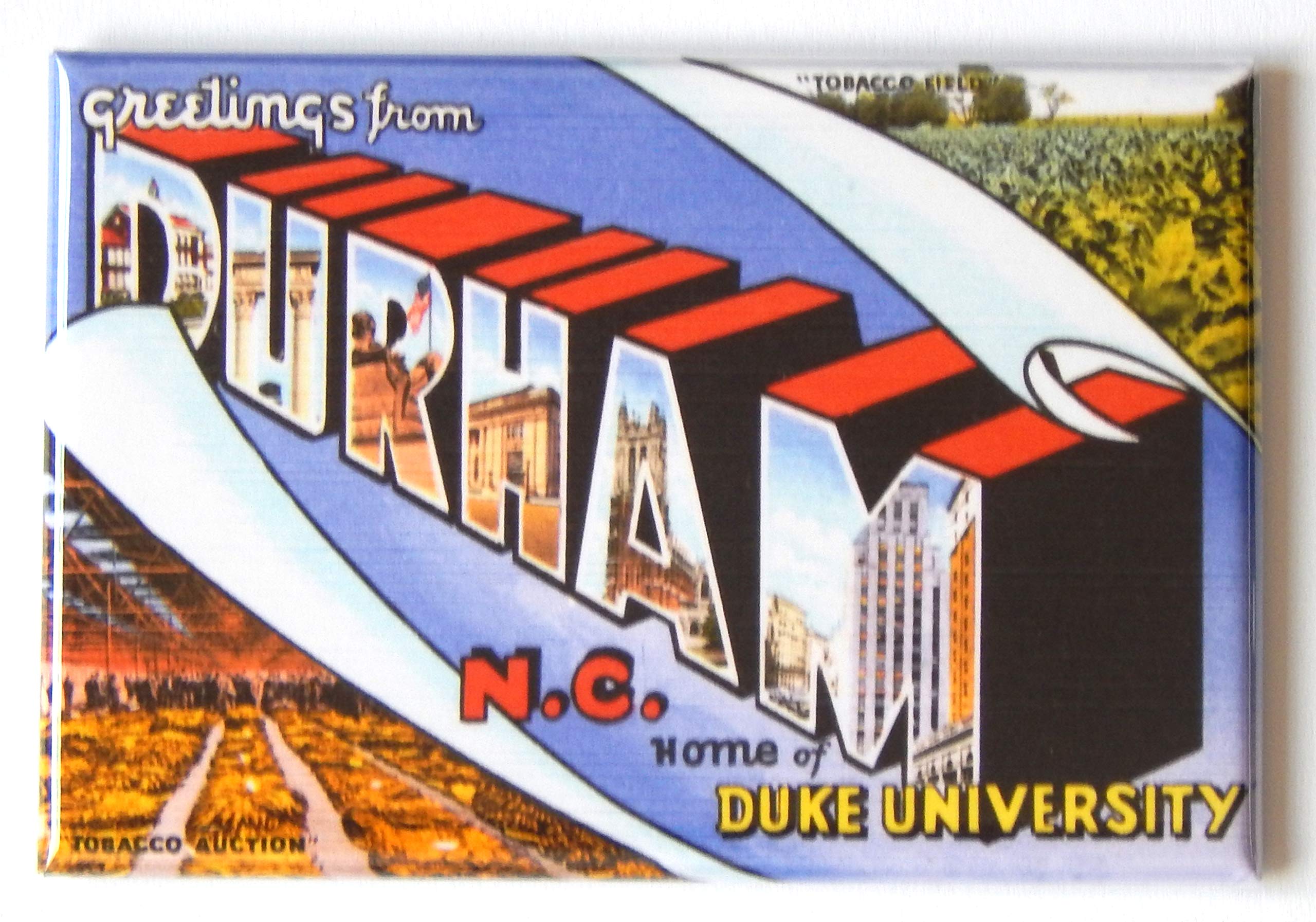 Greetings from Durham North Carolina Fridge Magnet (1.75 x 2.75 inches)