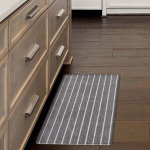 lucky brand printed wellness mat - cushioned comfort kitchen mat - easy to clean - anti-fatigue & skid-resistant - 12mm montanita print 20" x 39" - grey