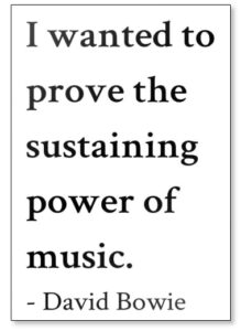 i wanted to prove the sustaining power of music... - david bowie quotes fridge magnet, white