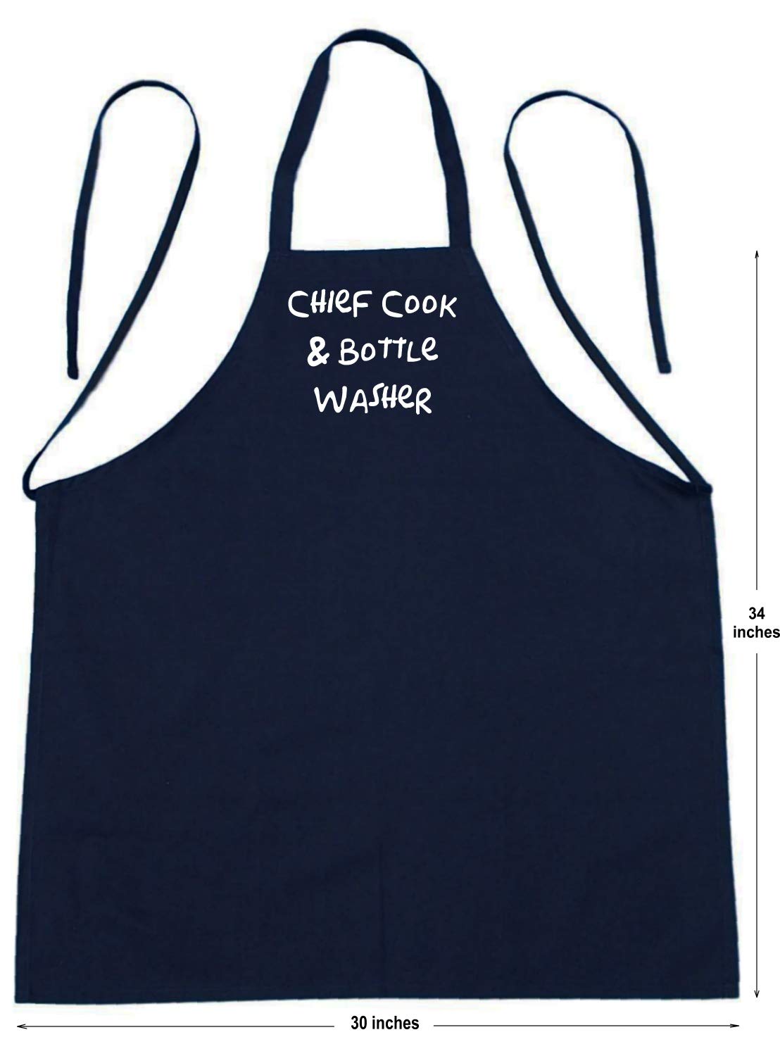 Chief Cook And Bottle Washer Funny Black Aprons, Novelty Cooking Aprons