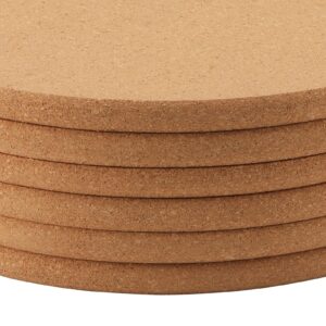 MAHIONG 12 Pack Cork Trivet Round, Thick Cork Coaster Set Kitchen Heat Hot Pads Holder Heat Resistant Corkboard Placemat for Hot Pots, Pans, Kettles, Dishes, 7.5 x 0.4 Inch