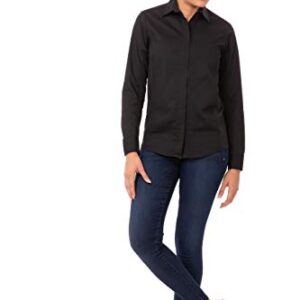 Chef Works Women's Shelby Zip Front Shirt, Black, Small