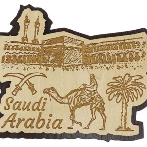 Printtoo Saudi Arabia Wooden Engraved Fridge Magnet Souvenir Collectibles Gift