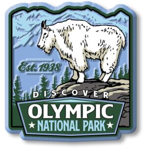 olympic national park magnet by classic magnets, 2.6" x 2.8", collectible souvenirs made in the usa