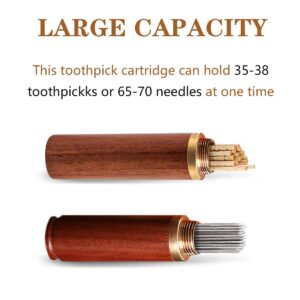 LEFTSTARER 4 Pack Portable Wooden Toothpick Holder for Cinnamon Toothpicks Mini Toothpick box Pocket Flavored Toothpick Holder Dispenser Bucket Needle Case