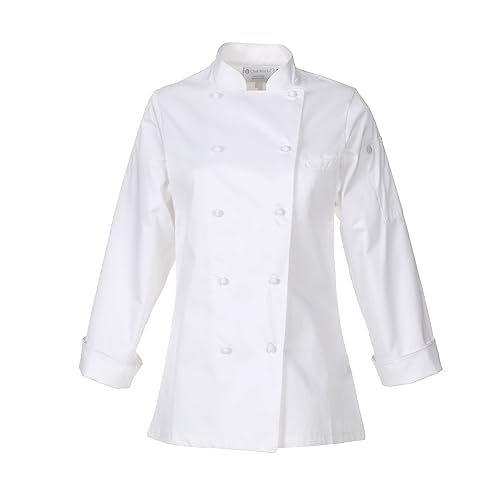 Chef Works Unisex Elyse Premium Cotton Chef Coat, White, X-Large