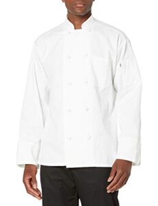 uncommon threads unisex classic knot button chef coat, white, medium