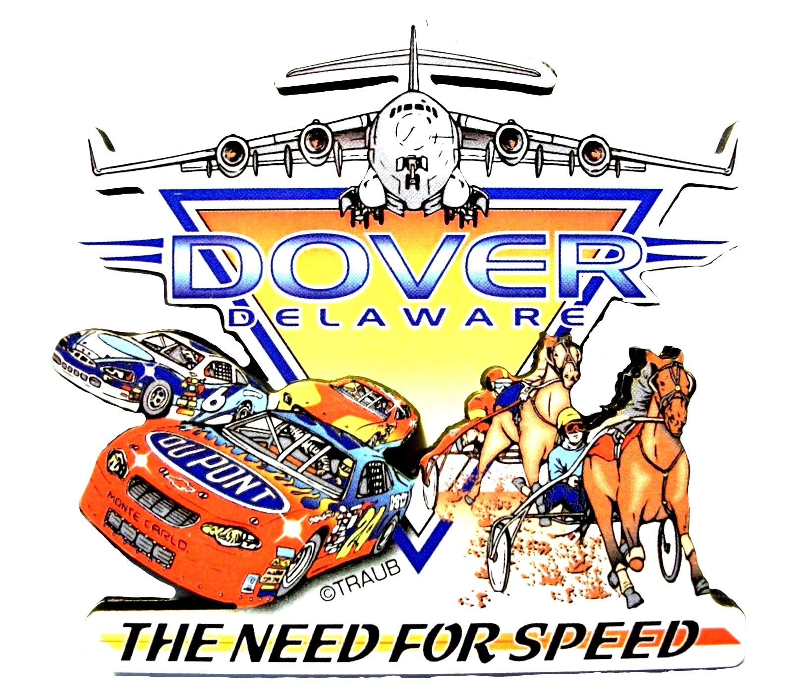 Dover Delaware The Need for Speed Artwood Fridge Magnet