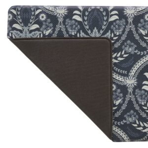 Laura Ashley – Anti-Fatigue Kitchen Mat | Almeida Floral Design | Stain, Water & Fade Resistant | Cooking & Standing Relief | Non-Slip Backing | Measures 17.5” x 48”| Dark Blue Almeida