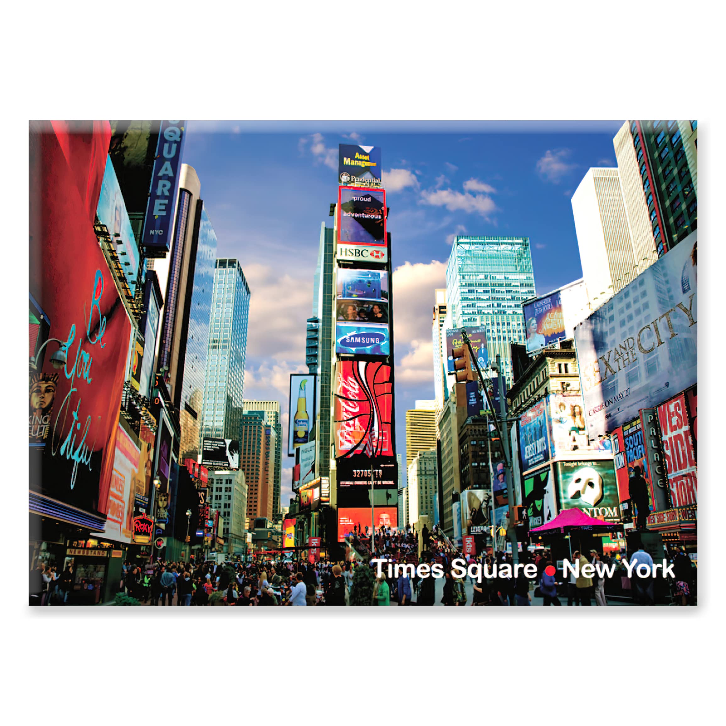 Times Square Panorama - New York City Landmarks Photo Souvenir Refrigerator Magnet NYC Fridge Metal Magnet - New York Landmarks Cool Collectible Keepsake Gift