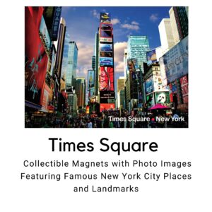 Times Square Panorama - New York City Landmarks Photo Souvenir Refrigerator Magnet NYC Fridge Metal Magnet - New York Landmarks Cool Collectible Keepsake Gift