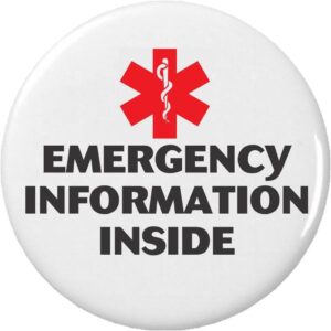 medical alert emergency information inside 2.25” large magnet health