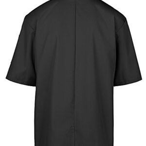 ChefUniforms.com Men's Lightweight Short Sleeve Chef Coat (Black, L)