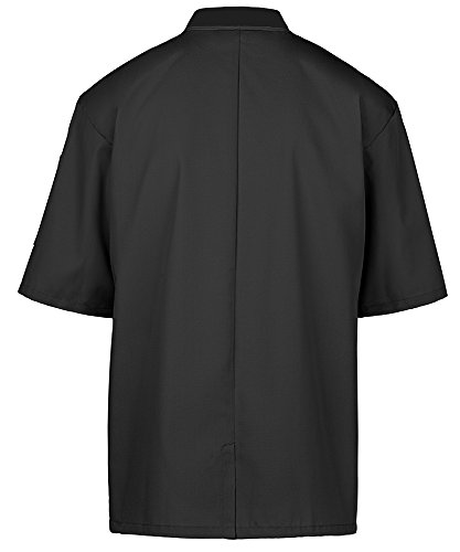 ChefUniforms.com Men's Lightweight Short Sleeve Chef Coat (Black, L)