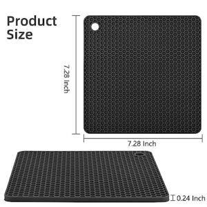 IFFMYJB Silicone Trivet Mats, Silicone Pot Holders, Hot Pads for Kitchen, Multi-Use Silicone Pot Holders Mats for Kitchen Heat Resistant, Silicone Hot Pads, Merlot Red Table Trivet Mat, 6 Pack