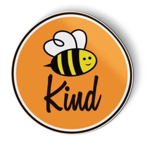bee kind cute be kind oval - flexible magnet - car fridge locker - 5.5"