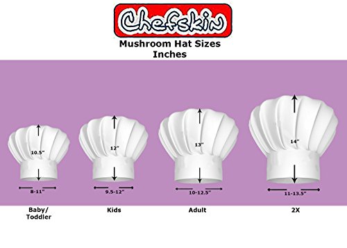 CHEFSKIN Big & Tall 2X XXL Mushroom Chef Hat, Fully Adjustable (Green)