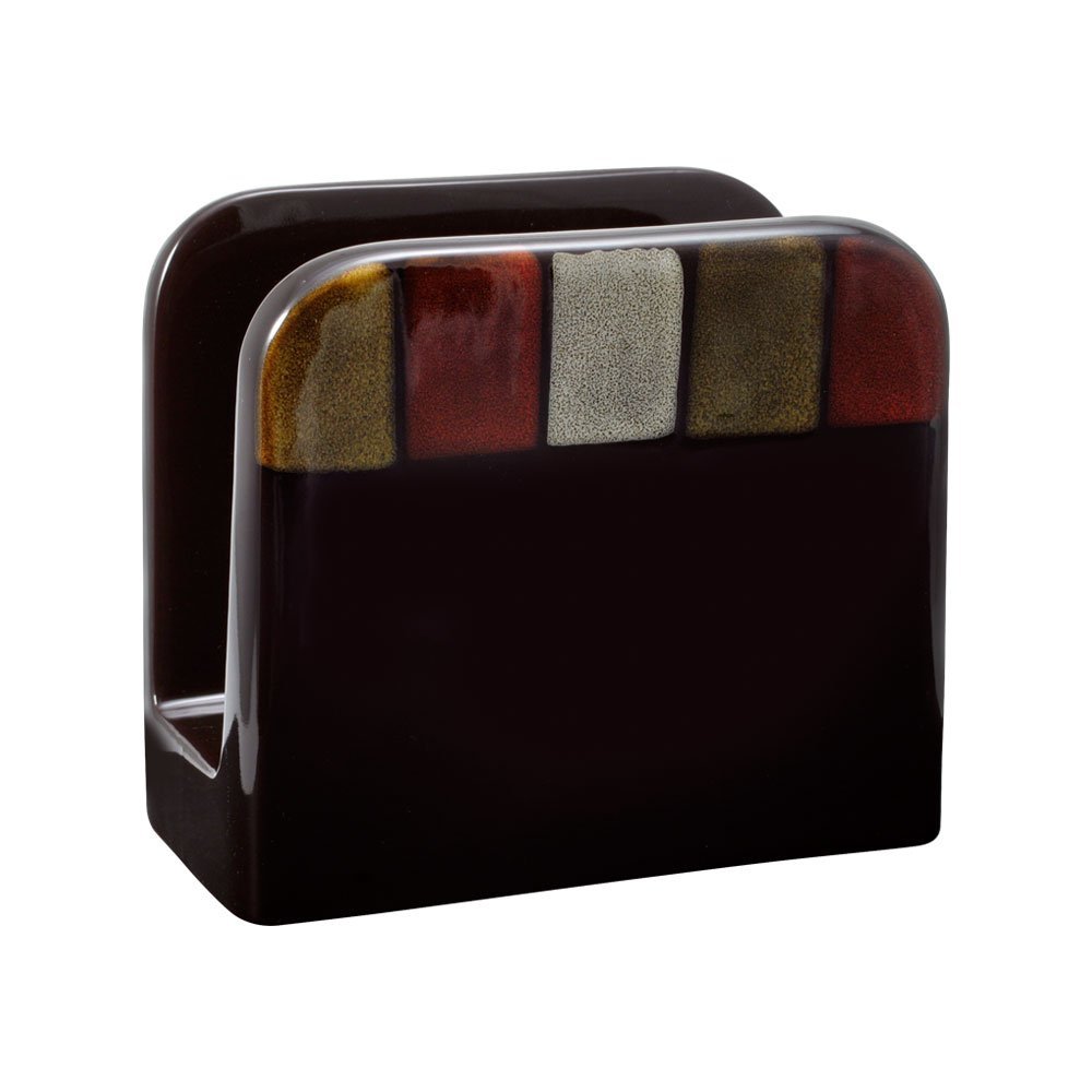 Pfaltzgraff Taos Napkin-Holders, Brown, red, white