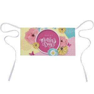 zgvdvz happy mother's day with flower apron with 3 pockets for aldult kitchen chef aprons for cooking baking gardening