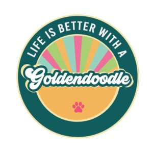 life is better with a goldendoodle refrigerator locker car magnet