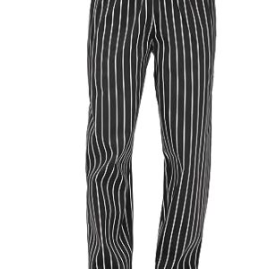 Chef Works Men's Designer Baggy Chef Pants, Black W/ Chalk Stripe, Large