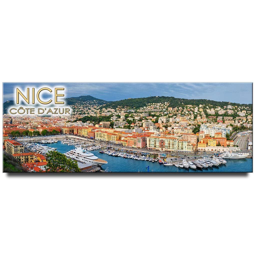 Nice Panoramic Fridge Magnet France Travel Souvenir French Riviera Côte d'Azur