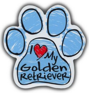 scribble paw dog magnets: i love my golden retriever | cars, refrigerators