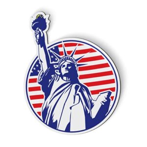statue of liberty usa patriotic american - 5.5" magnet for car locker refrigerator