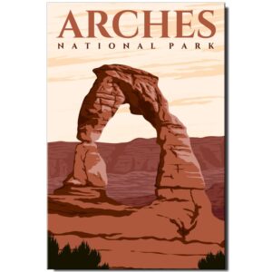 arches national park fridge magnet vintage poster utah travel souvenir delicate
