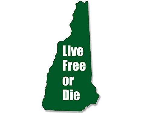 Magnet 3x5 inch Green New Hampshire Shaped Live Free or DIE Sticker - Decal State nh Magnetic Magnet Vinyl Sticker