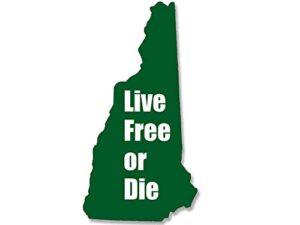magnet 3x5 inch green new hampshire shaped live free or die sticker - decal state nh magnetic magnet vinyl sticker