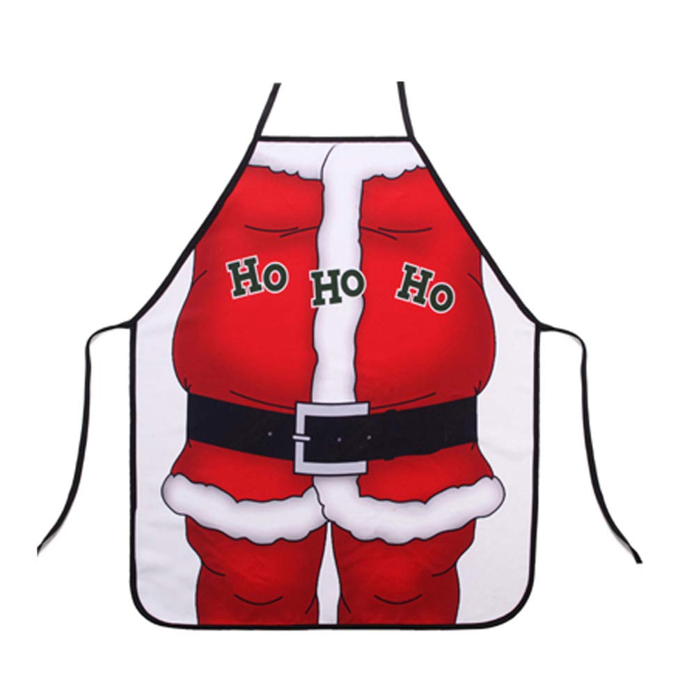 Funny Aprons Waterproof Christmas Santa Claus Apron Novelty Kitchen Creative Cooking Apron Grilling Baking Party Gag Gift Bikini Girl Aprons for Men and Women (Santa+Lady)